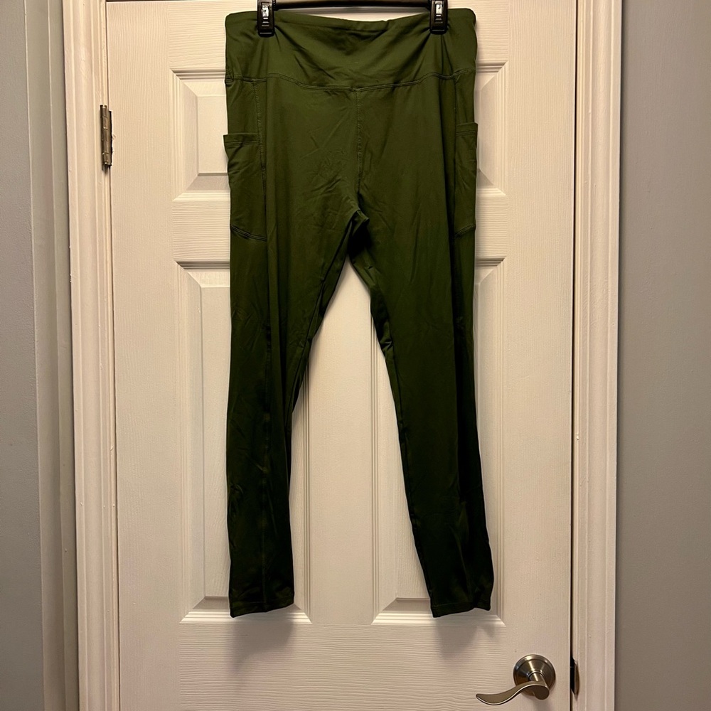 Olive Green High-Waisted Leggings